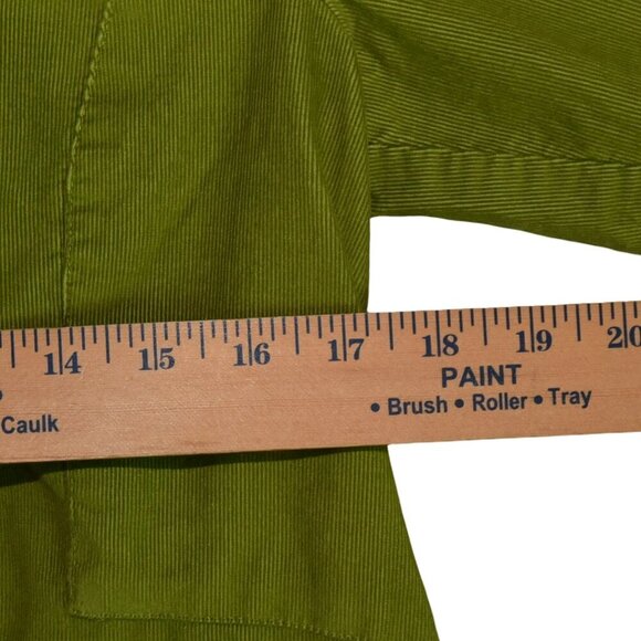 J. Jill Green Corduroy Shirt Jacket Size L Utility Peplum Coastal Pea Green - Picture 7 of 8